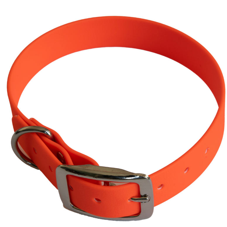 Collier en biothane ep25 mm taille m orange vif