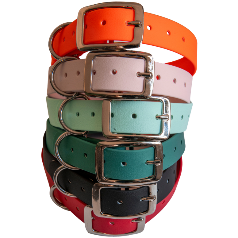 Collier en biothane ep25 mm taille m vert chasse
