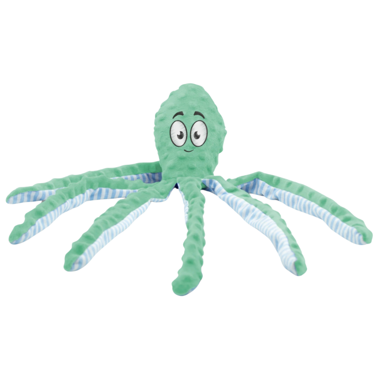 Jouet pour chien peluche sonore poulpe vert 45cm