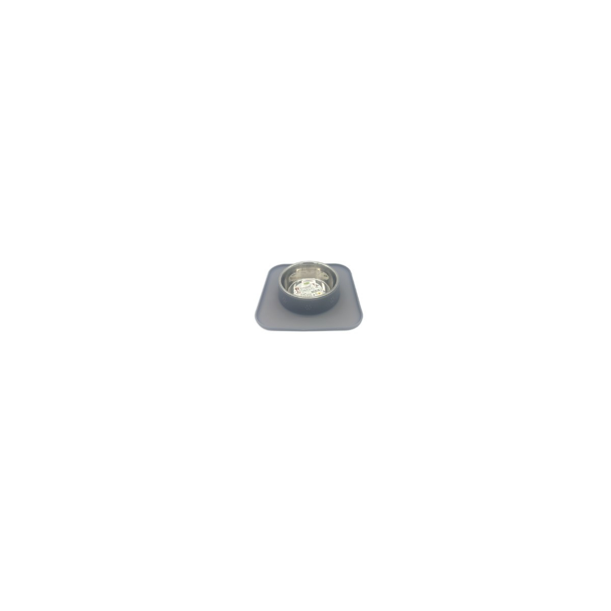 Gamelle inox avec set de table en silicone gris pour chien