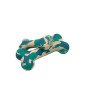 Jouet os caoutchouc bleu taille M (12cm) pour chien