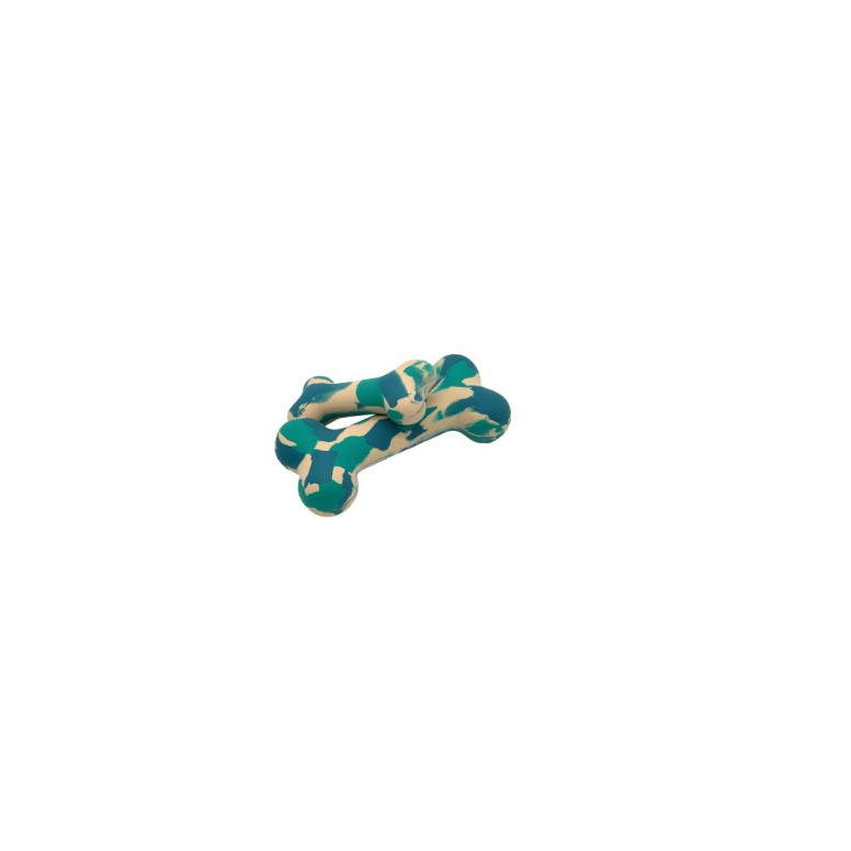 Jouet os caoutchouc bleu taille L (19cm) pour chien