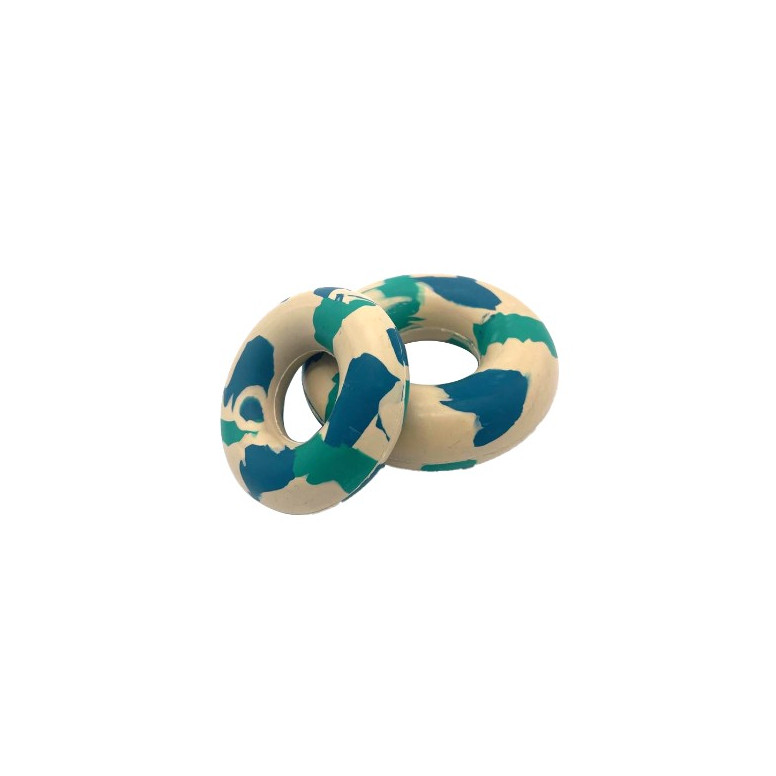 Jouet anneau caoutchouc bleu taille M (9,5cm) pour chien