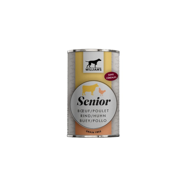 Williams pâtée pour chien senior bœuf poulet 395g