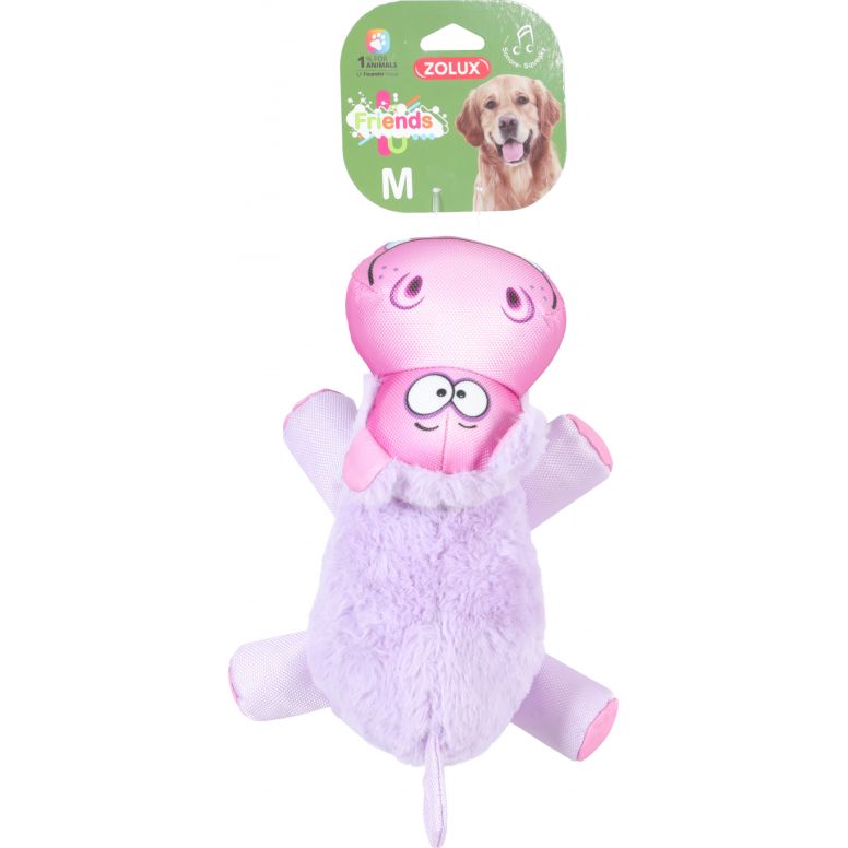 Jouet peluche Zolux Friends hippopotame M pour chien