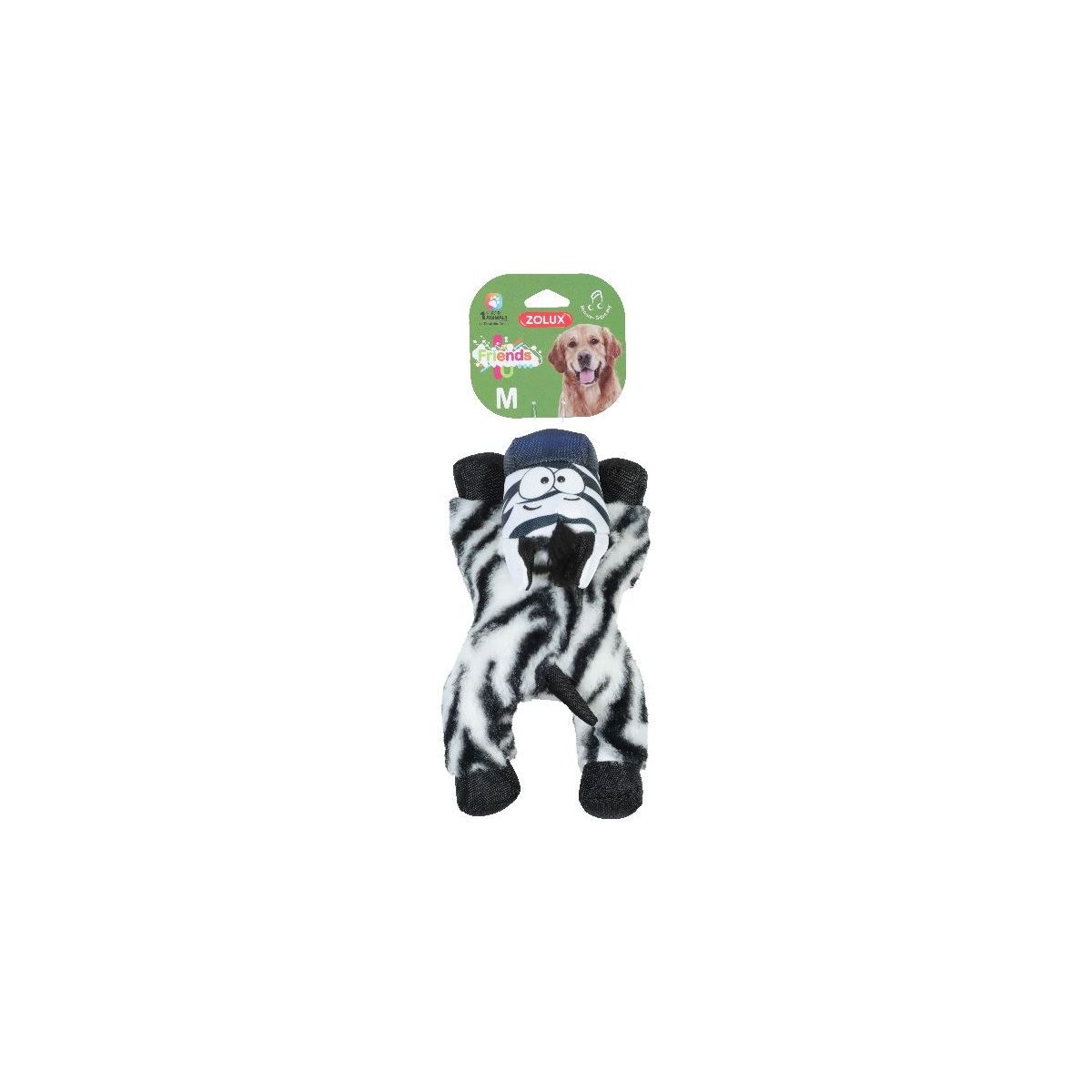 Jouet peluche Zolux Friends zèbre M pour chien