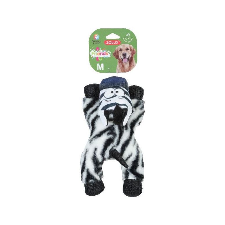 Jouet peluche Zolux Friends zèbre M pour chien