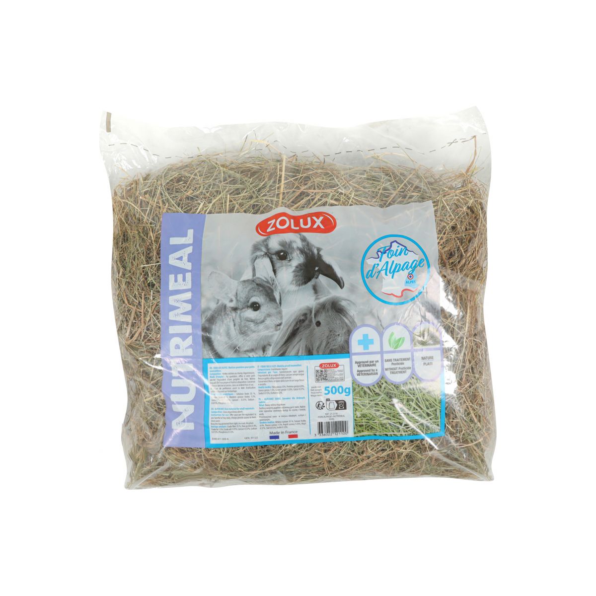 Zolux NutriMeal Nature foin des alpages pour rongeurs 500g