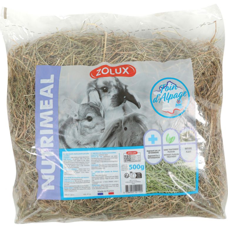 Zolux NutriMeal Nature foin des alpages pour rongeurs 500g