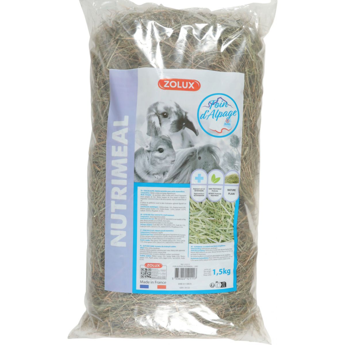 Zolux NutriMeal Nature foin des alpages pour rongeurs 1,5kg