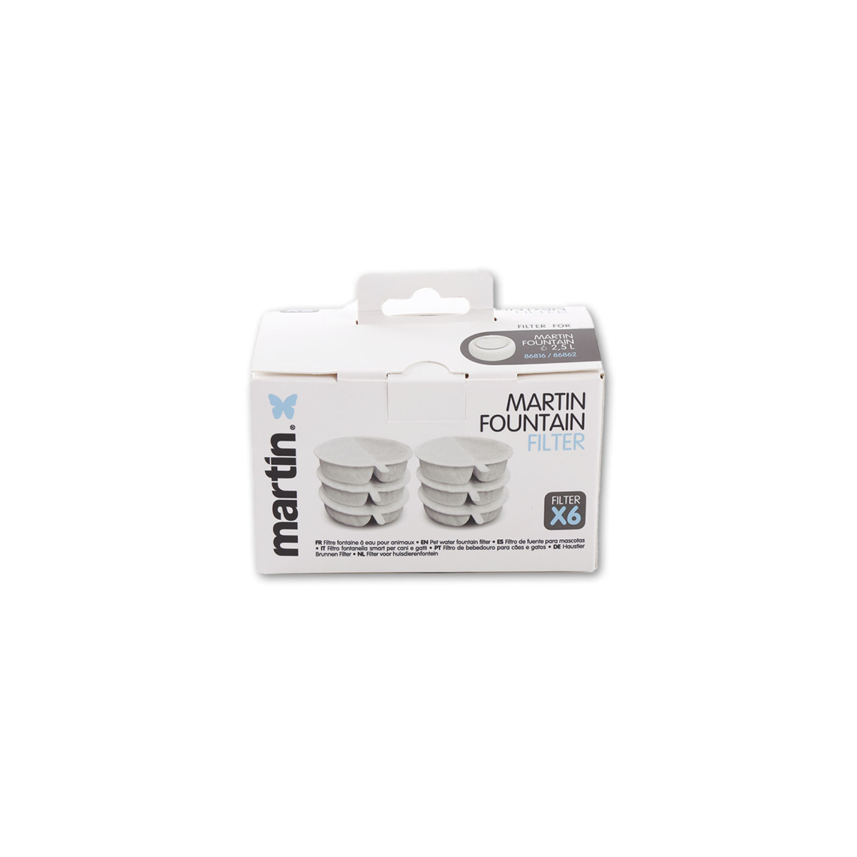 6 filtres pour fontaine Martin Sellier Smart Fountain
