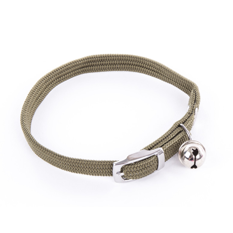 Collier EL nylon Martin Sellier kaki 10/30 pour chat