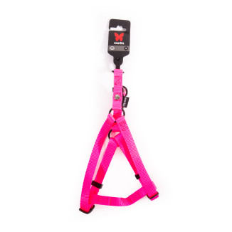 Harnais baudrier Martin Sellier rose fluo 20-50/70 pour chien et chat