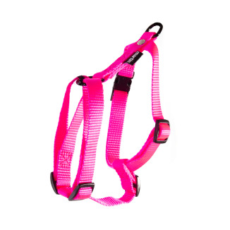 Harnais Martin Sellier réglable nylon rose fluo 16-35/50 pour chien et chat