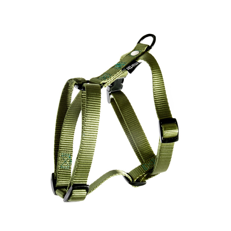 Harnais Martin Sellier réglable nylon kaki 25-50/90 pour chien et chat