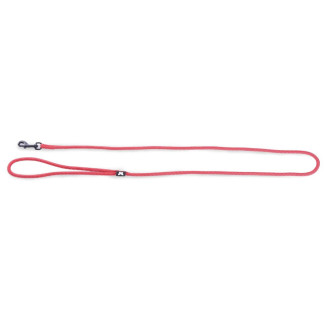 Laisse Martin Sellier nylon rond rouge 6mmx120cm pour chien et chat