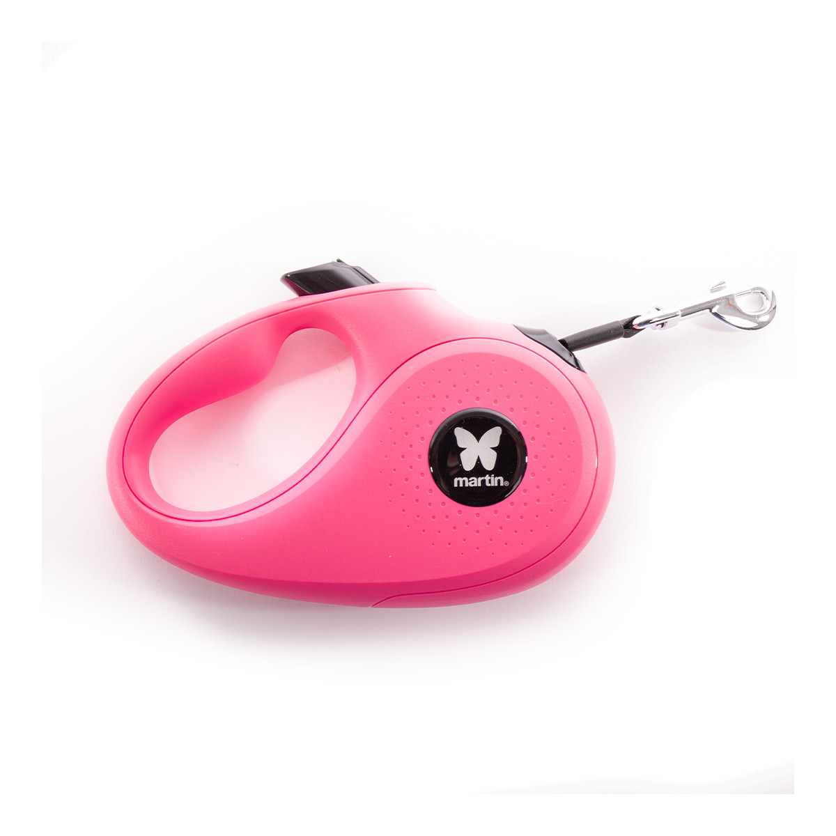 Laisse rétractable Martin Sellier Instinct Sangle rose XS (3m) pour chien et chat