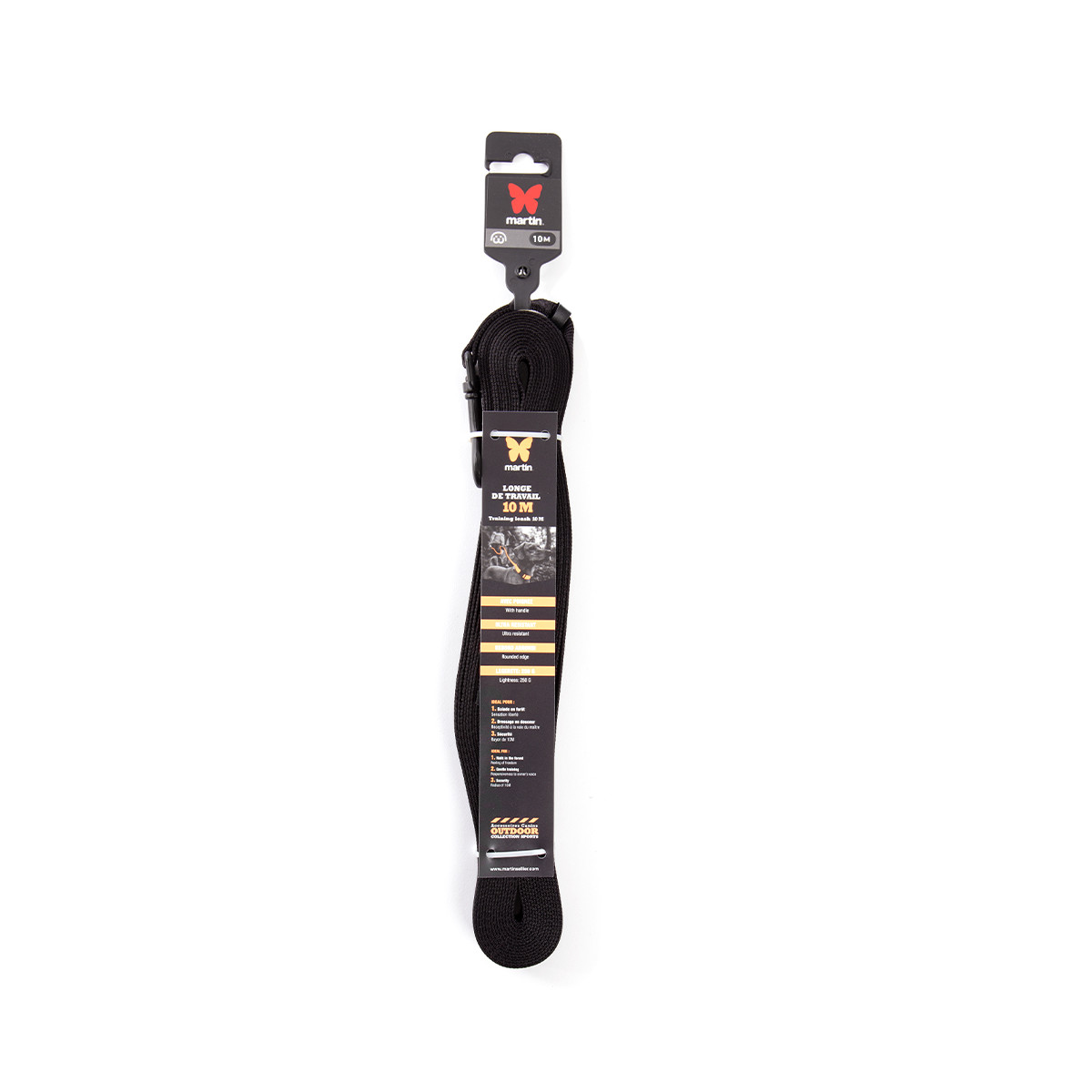 Longe de travail 20mm-10m noir nylon plat