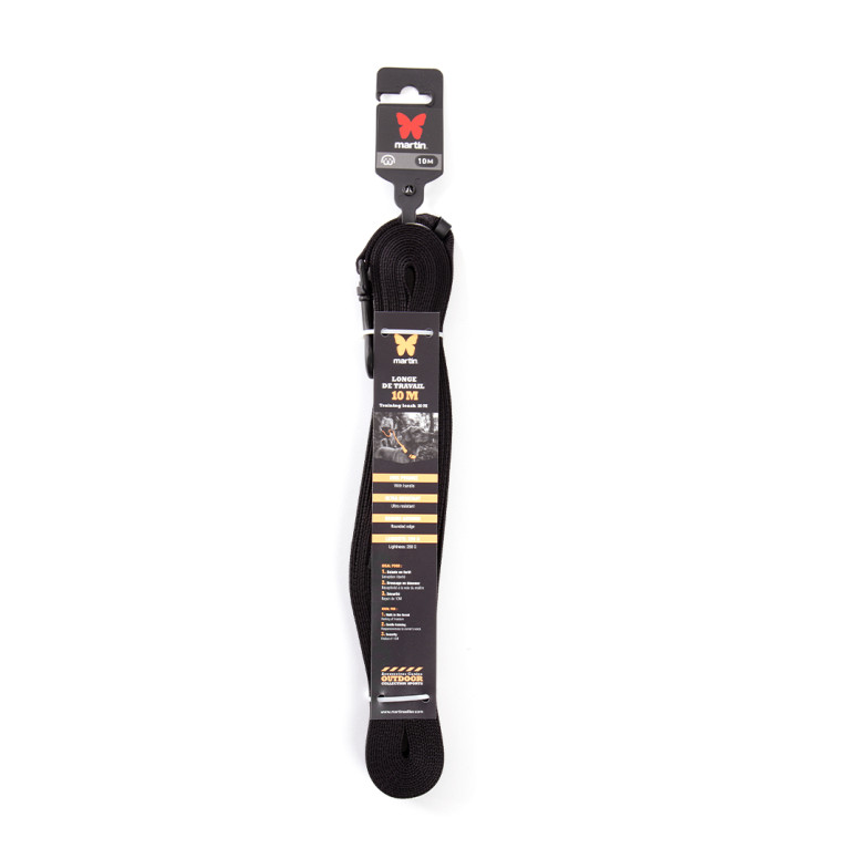 Longe de travail 20mm-10m noir nylon plat