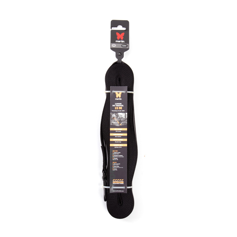 Longe de travail 20mm-15m noir nylon plat