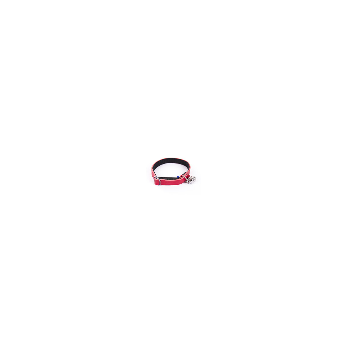 Collier pour chat cuir feutrine rouge