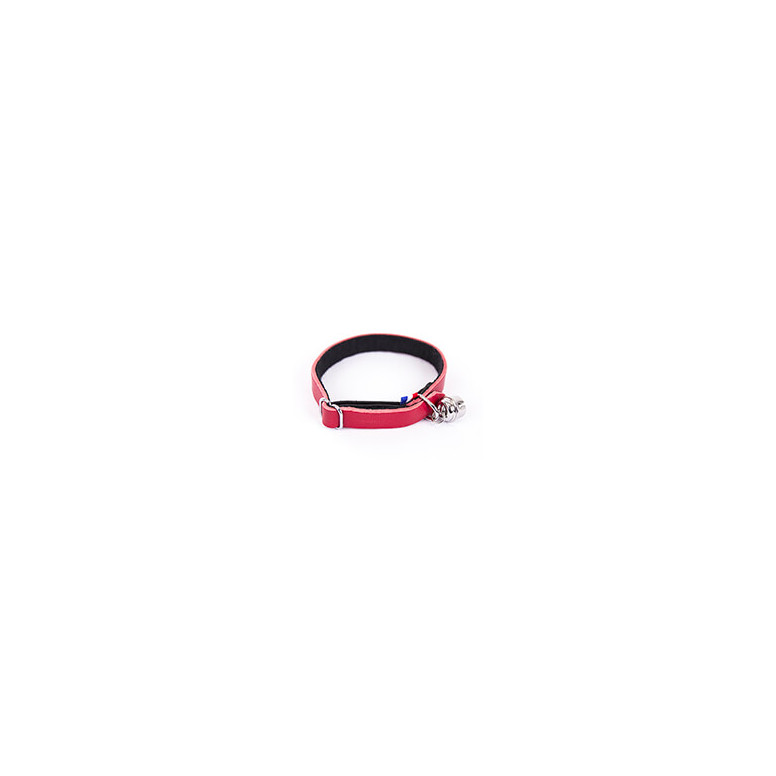 Collier pour chat cuir feutrine rouge