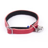 Collier pour chat cuir feutrine rouge