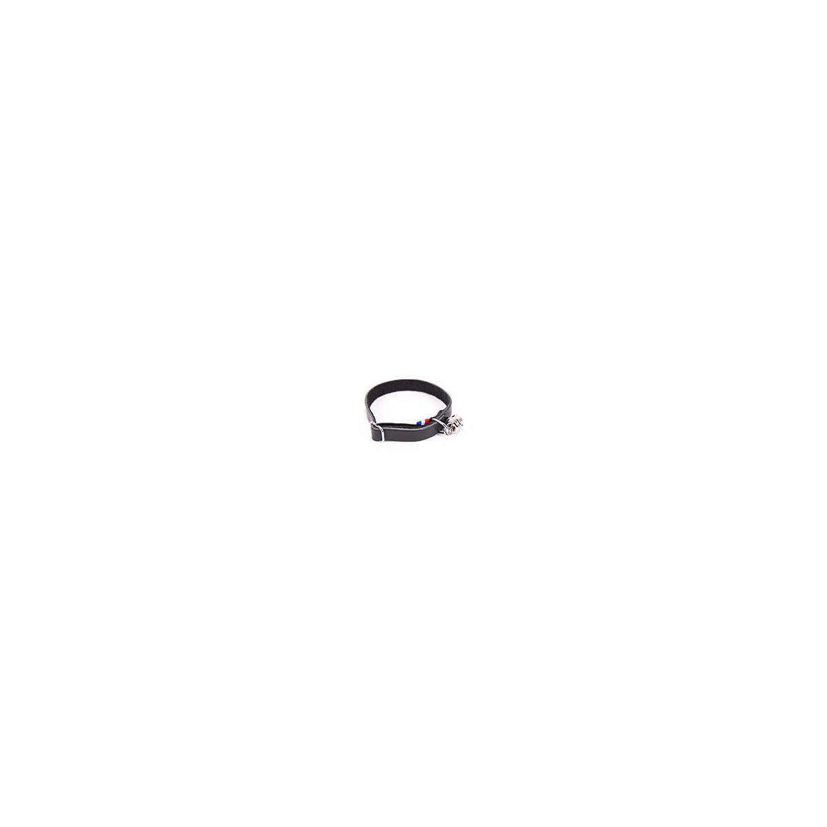 Collier pour chat cuir feutrine noir