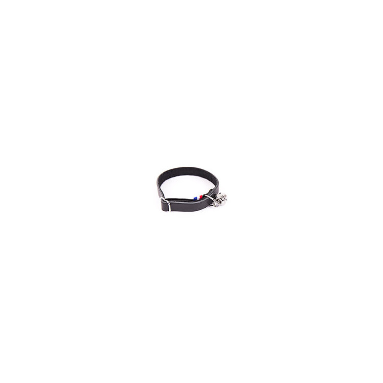 Collier pour chat cuir feutrine noir