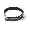 Collier pour chat cuir feutrine noir
