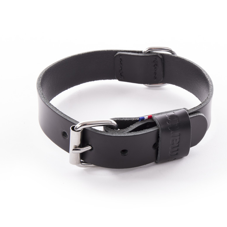 Collier coupe franc pique cuir 20/45cm noir