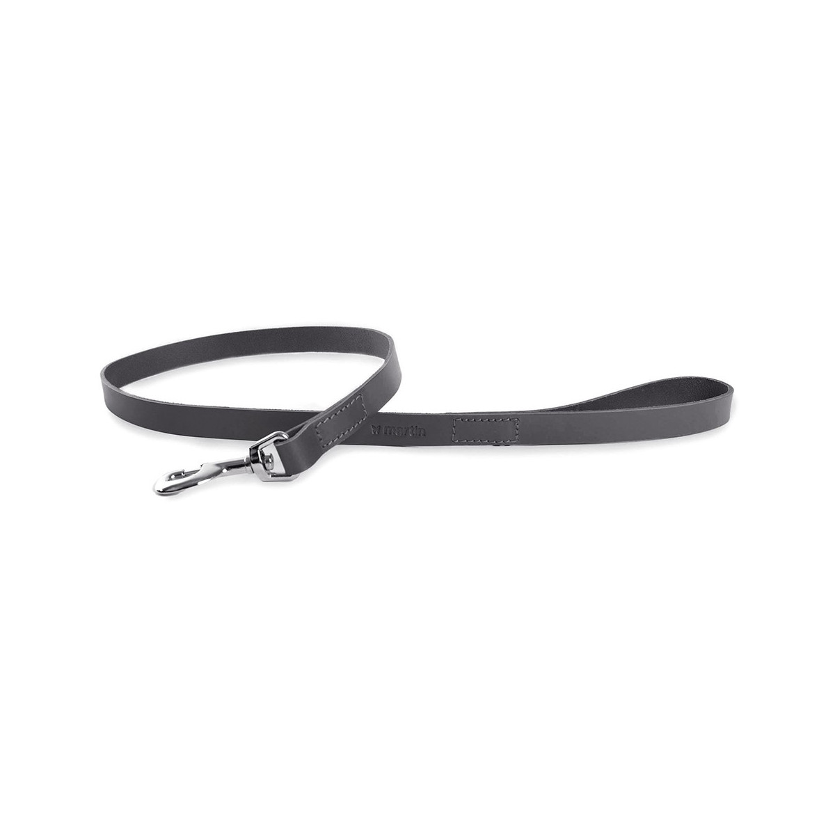 Laisse coupe franc pique cuir 20mm-100cm noir
