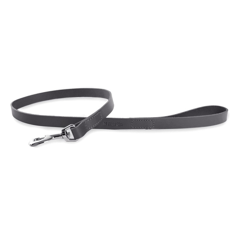 Laisse coupe franc pique cuir 20mm-100cm noir