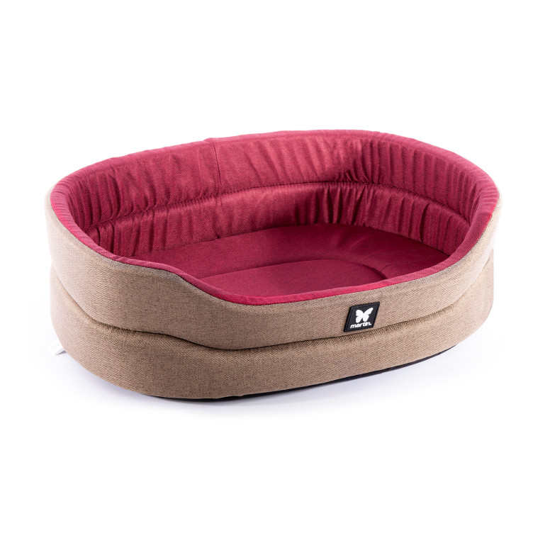 Corbeille classique tissu rouge et gris 100cm