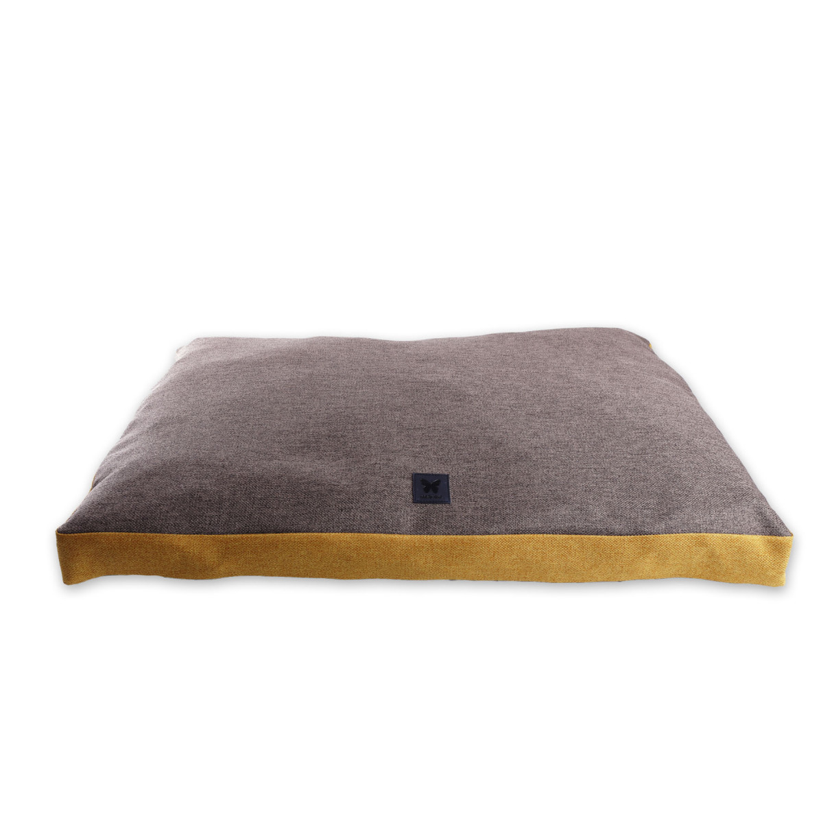 Coussin master taille 80x58cm gris-moutarde