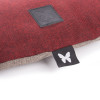 Coussin ovale ouatine rouge et gris 45cm