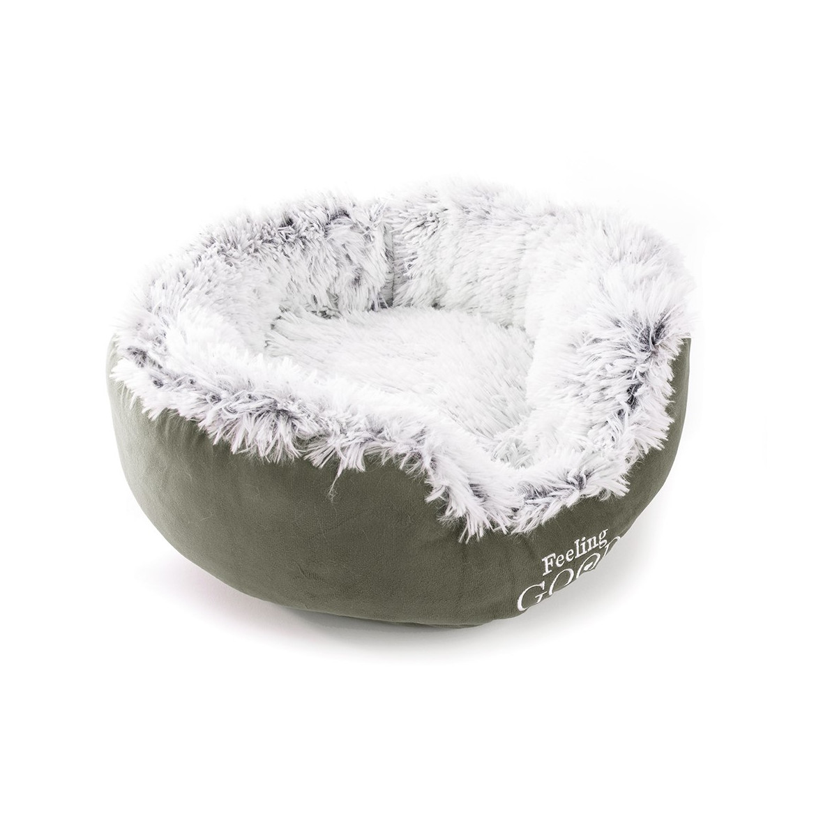 Corbeille igloo tout fourrure 40cm kaki
