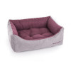 Corbeille domino suedine 60x45cm gris prune