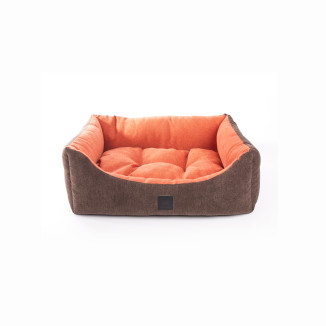 Corbeille domino suedine 60x45cm orange