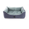 Corbeille domino suedine 100x80cm bleu