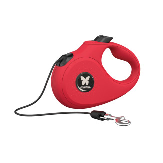 Laisse retractable instinct corde xs rouge 3m