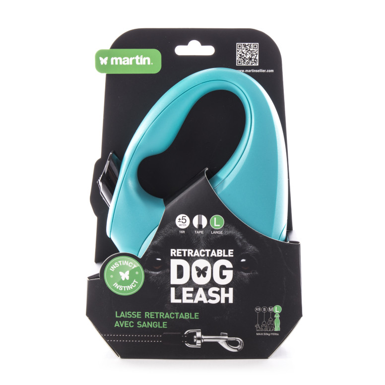 Laisse retractable instinct sangle l turquoise 5