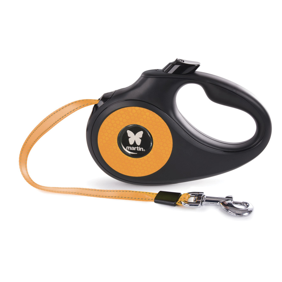 Laisse retractable fluo sangle m orange 5m