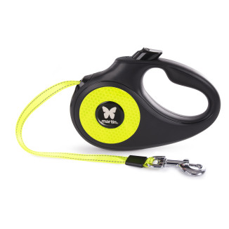 Laisse retractable fluo sangle l jaune 5m