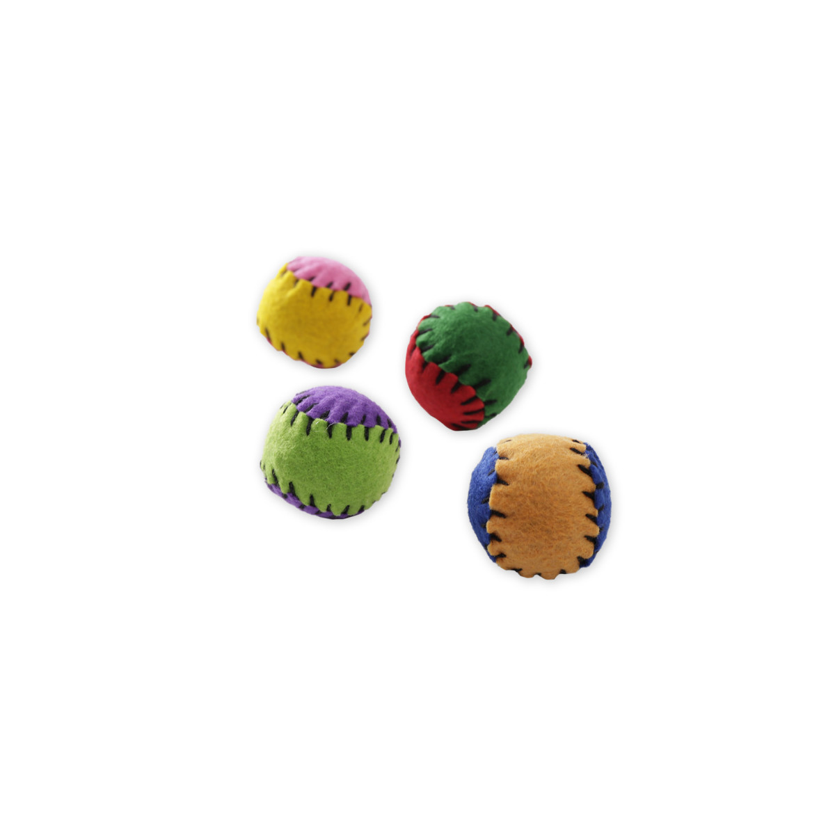 Jouet pour chat balle feutrine avec catnip x4
