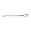 Laisse chaine poignee cuir 100cm rouge 3mm