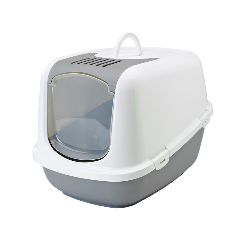 Maison de toilette moderne Savic Nestor Jumbo blanc-gris froid (XXL) pour chien et chat