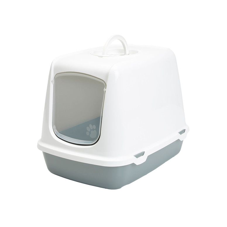 Maison de toilette Oscar Savic blanc et gris pour chien et chat