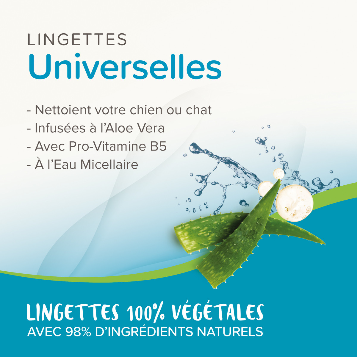 Beaphar lingettes végétales universelles pour nettoyage animal x30
