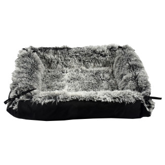 Lit de relaxation bicolore Croci Multirelax noir en polyester (S - 75x56cm) pour chat